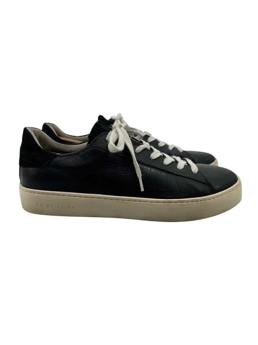 Allsaints Womens 10 Sneaker Black Leather Low Top Shana Trainer *Missing Insoles